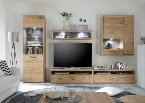 massive Wohnwand Eiche Z20876