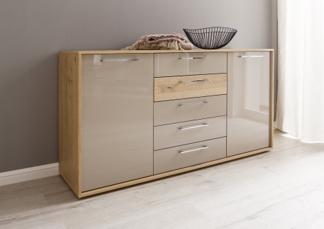 Kommode Schlafzimmer Hochglanz Balkeneiche Z21840