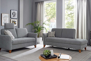 Sofakombination Z21876-1 - Stoff hellgrau
