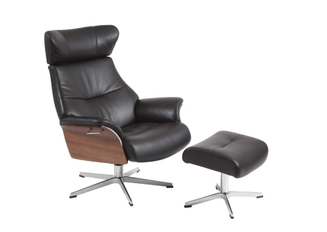 Ledersessel Z22094 - drehbar, Hocker
